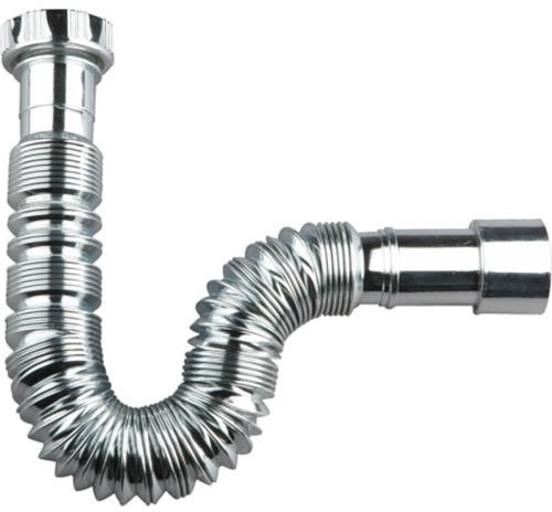 Ausziehbarer verchromter Siphon mit Kunststoffmutter für Badezimmer (1 Zoll 1/2-40 mm)