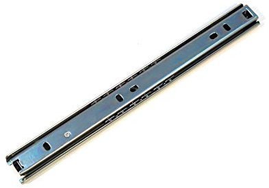 GTV 27 mm High Telescopic Runners, Drawer Runners, Metal, Side Mounting, Powder-Coated, 40 cm - 67 cm, 10 mm/27 mm, 15 kg Load Capacity per Pair