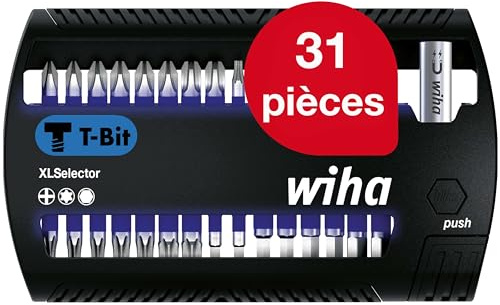 Wiha Bit Set XLSelector 31-tlg. I T-Bit 25 mm PH, TORX, Sechskant 1/4 C6,3 I magnetischer Bithalter I Impact- & Schlagschrauber geeignet (41830)