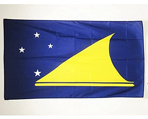 AZ FLAG - Drapeau Tokelau - 90x60 cm - Drapeau Îles De L'Union - Nouvelle-Zélande 100% Polyester Avec Fourreau et Cordelette - Pavillon 50 g