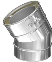 Edelstahlschornstein Schornstein Winkel/Bogen DW 150 inkl. Klemmband 30 Grad
