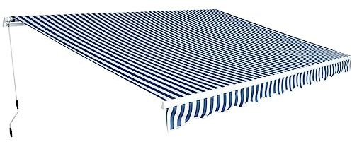 vidaXL Gelenkarmmarkise 450 cm Blau/Weiß