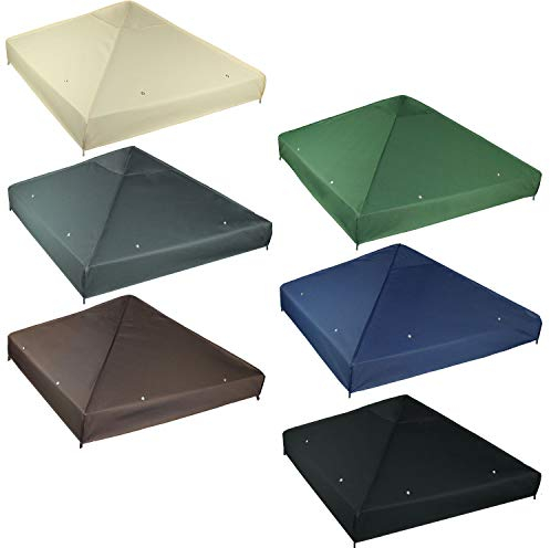 freigarten.de Modèle 2 Toit de rechange pour pavillon de jardin 3 x 3 m Étanche Matériau Panama en PCV souple 370 g/m² ultra résistant