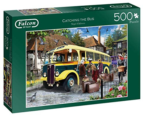 Falcon Deluxe-Puzzle Catching The Bus, 500 Teile, Puzzle (Puzzle, Fahrzeuge, Erwachsene, Kinder/Mädchen, 12 Teile im Innenbereich)