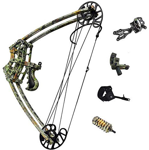 MILAEM 50lbs Compoundbogen Dreiecksbogen Sportbogen mit Bogen Visier Linkshänder und Rechtshänder Bogenschießen Jagd Outdoor Schießen Bogen Zubehör (Camo)
