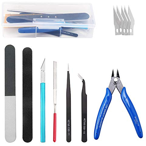 HSEAMALL 9PCS Gundam Model Tools Kit, set di strumenti di base per modellisti, kit di strumenti per la costruzione di hobby per la riparazione e il fissaggio di Bandai Hobby Gundam Car Model Building