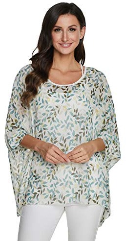 OKSakady överdimensionerad t-shirt för kvinnor 3/4 fladdermusärm Dolman chiffongblus sommartoppar