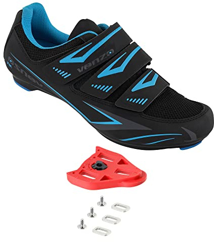 Venzo Bike Bicycle Women's Ladies Cycling Riding Shoes - Compatible with Peloton, Look Delta & for Shimano SPD-SL - Perfect for Road Racing Indoor Exercise Bikes 43 Black