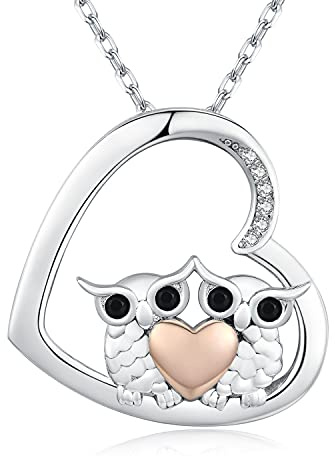TANGPOET Tierhalskette Koala/Eule/Kuh/Giraffe/Fuchs/925 Sterling Silber Tier Halskette Schmuck geschenke für Frauen Mädchen