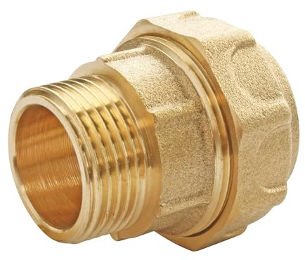 SOMATHERM FOR YOU, Raccord laiton droit pour tube PE Ø32, mâle 20/27, serrage extérieur, étanchéité optimale, joint torique EPDM, résistant jusqu'à 20 bars, usage eau potable | Installez facilement votre réseau d'irrigation grâce à ce raccord plastique droit, résistant et étanche.