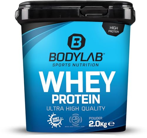 Bodylab24 Whey Protein Powder Vainilla Bourbon 2kg, polvo rico en proteína para músculos más fuertes, la proteína de suero puede promover la construcción de músculo, con 80% de proteína, sin aspartamo