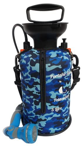Petacarium Insulated Portable Shower (5 Litre, Aqua) for Dogs, Camping, Paddleboarding, Muddy Walks