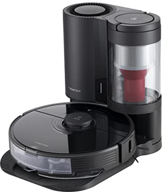 Roborock S7+ Saug- & Wischroboter + Absaugstation (Saugleistung 2500Pa, 180min Akkulaufzeit, 470ml Staubbehälter, 300ml Wassertank, Schall-/Auto-Lifting-Mopp Technologie, App-/Sprachsteuerung) Schwarz