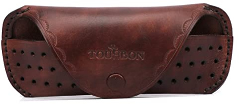 TOURBON Unisex Deluxe Leder Brillenetui Hard Lesebrille Aufbewahrungsbox