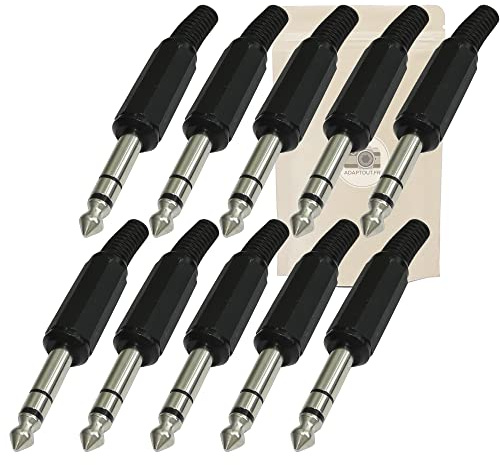 Adaptout 10 x männliche Buchse 6,35 mm TRRS Audio Stereo zum Löten von Game Lautsprecher Studio Hi FI