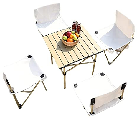 Camp Klapptisch und Stühle Set, kleine tragbare Campingtische, die sich zusammenklappen lassen, leichter, zusammenklappbarer Stuhl für Picknick, Strand, Boot, Grill im Freien, Küche, Essen, Kochen,