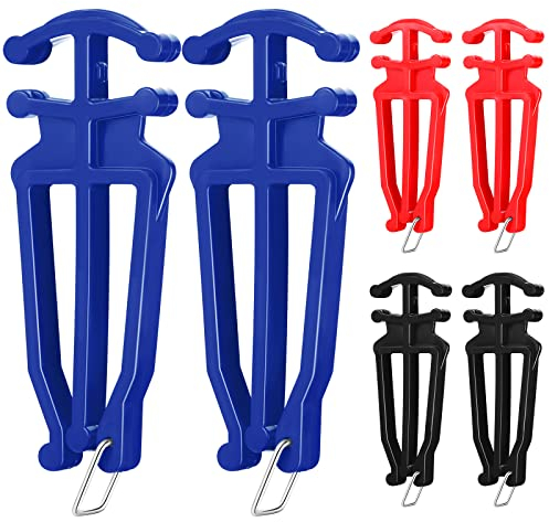 Hanaive 6 Stück Skigurt und Stangenträger Langlaufskierstöcke Halter Universal Stangenträger Skifahren Zubehör für Familien Weihnachten Urlaub Winter Schwarz Rot Blau