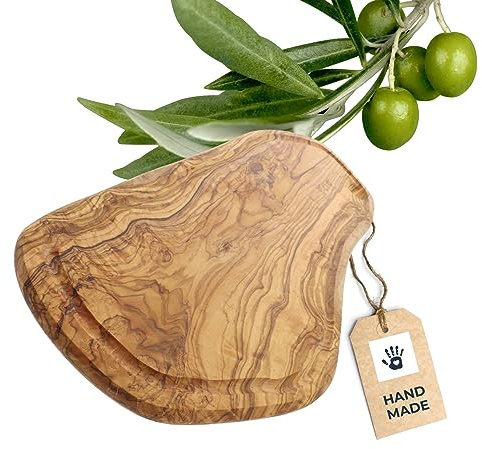 HOFMEISTER® Schneidebrett mit Saftrille, aus Olivenholz, 50 x 20 x 1,5 cm