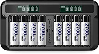 XCC Batería Recargable 5 9v Cargador Smart Set No.5 1.2V NiMH Alta Capacidad (Color : A)
