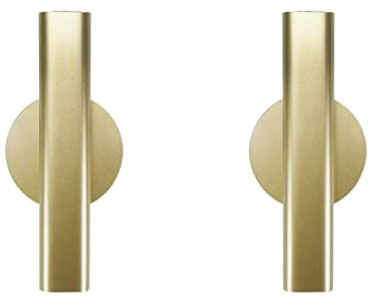 Pufguy Wandvase aus Eisen, 2 Stück, Gold, 16 x 7 x 1,7 cm, moderne rechteckige Blumenvase für Zuhause, Büro, Wohnzimmer, Schlafzimmer, Badezimmer