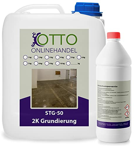 otto-online-handel STG-50 Epoxidharz Grundierung (25 m²) 2K für Bodenbeschichtungen Bodengrundierung für Garage, Keller, Werkstatt, Lagerhalle Tiefengrund Epoxid Bodengrund Epoxid Haftgrund