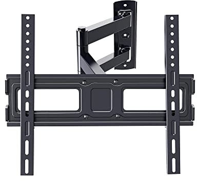 ERGO TAB Supporto da parete per TV, braccio articolato singolo, resistente, movimento completo, per la maggior parte dei televisori piatti curvi da 32 a 55 pollici, fino a VESA 400 x 400 mm e 34,9 kg,