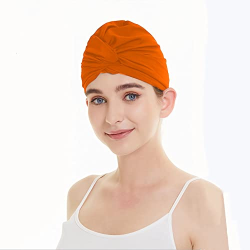 Cuffia da bagno da donna e ragazza, berretto da nuoto pieghettato in tessuto, turbante da nuoto retrò, cappelli da bagno, berretto da spiaggia per capelli lunghi, berretto da piscina, elegante, cuffia