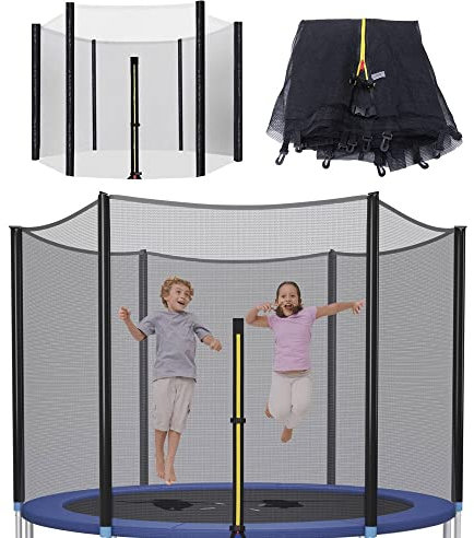 CIRONI Trampolin-Sicherheitsnetz, 6 Fuß, 8 Fuß, 10 Fuß, 12 Fuß, Trampolin-Umzäunung, Sicherheitsnetz, Zaun, Outdoor-Trampolinspringen, Ersatz-Sicherheitsnetz für runden Rahmen