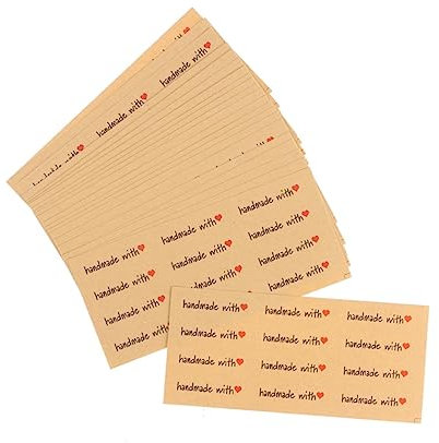 EXCEART Blätter paketaufkleber bastelmaterial handmade sticker geschenkverpackungen geschenkdeko Geschenkaufkleber Etiketten Verpackungsaufkleber Aufkleber in Herzform Kraftpapier