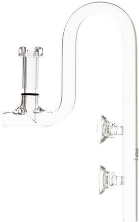 FJARDE Aquarium-Glas-Lilienrohr für Aquarien, einzigartiger Abfluss-Oberflächenskimmer, 12/16 mm Schlauch, L-Abfluss 13 mm/Standard, Artikel-Nr. 1321.