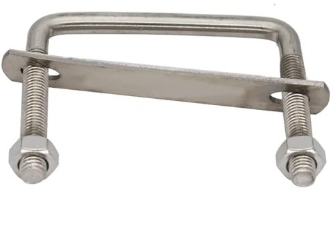 M10 Außendurchmesser 100 mm, 120 mm, 150 mm, 160 mm, 200 mm Länge, 304 Edelstahl-Rohr, Rohrschelle, Clip, Rahmenplatte, quadratisch, rechtwinklig, U-Bolzen (Size : M10x150x200, Color : 1Piece M10)