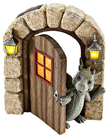 Adornos De JardíN De DragóN Patio Al Aire Libre Escultura Escultura JardíN DecoracióN De Pared De Dinosaurio Dinosaurio para áRbol Abre La Puerta
