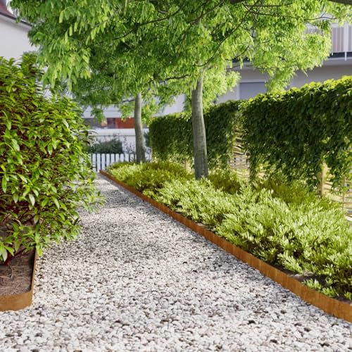 JUDYY Bordure per Prato 10 pz 10x103 cm Flessibili in Acciaio Corten,Bordature da Giardino,Bordure per Prato,Bordatura Aiuole Giardino-821890