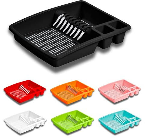 Buzztrove - Large Size Premium Dish Drainer Rack – Multi-Color Sink Drainer, Draining Board Rack, Dish Drying Rack for Efficient Kitchen Organization