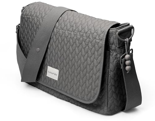 Suavinex, Bolso Maternidad Bandolera, Bolso Carro Bebé de Gran Capacidad, Asas Ajustables al Carrito, Solapa y Cierre de Cremallera, Impermeable, con Bolsillos Interiores
