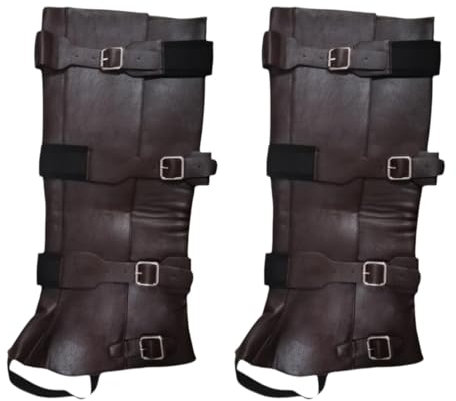 Harilla Piratenstiefelüberzüge, Steampunk-Stil, für Herren, originelle Beinüberzüge, mittelalterliche Schuhüberzüge für Cosplay-Kostüme, Zubehör für, Kaffee