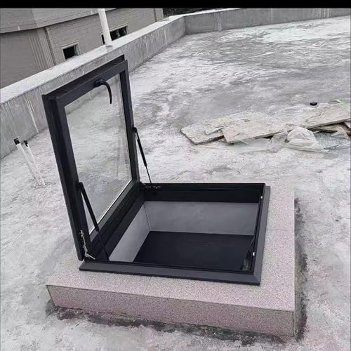 Elitix Dachfenster Unterirdisches Notausgangsfenster zur Entlüftung, Schiebedach, Ersatzoberlicht mit Stützstangen, Decksicht-Oberlicht, Tageslichttür(60x50cm)