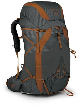 Osprey, Exos 58 l, ultraleichter Trekkingrucksack für längere Touren, dunkelgrau, Größe S/M