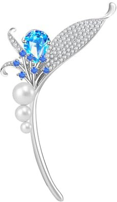 BESTYASH Broche Zircon Brillante Broche Orchidée Décorative Pour Vêtements Écharpe Sac Argent