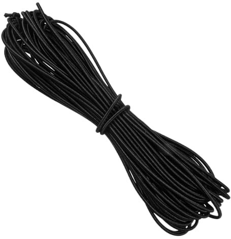 10m Elastische Gummischnur 2 Stück Gummikordel Elastisch Faden Runde Schnur Für Basteln Nähen Masken Party-Hüte Wäscheleinen Camping Schnürsenkel Frachtnetze DIY-Projekt, Schwarz