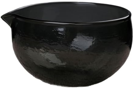 Folpus Matcha Schale Keramik Matcha Tee Schale, Japanische Keramik Matcha Schale mit Ausguss, Handgemachte Chawan Teeschale Teetasse für die Zubereitung von Frühstück, Matcha, Latte, Schwarz