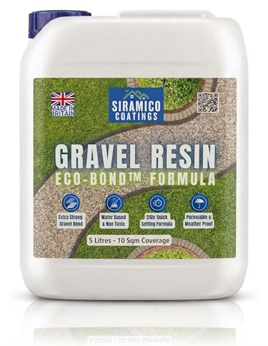 GRAVEL RESIN ECO-Bond™ | 5 litres | Premium Glue Binder Holder for Gravel, Stone, Bark, Rubber & Mulch for Landscaping Borders, Patios & Garden Paths. Non Toxic & Pet Friendly