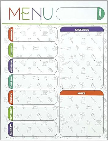 Refinito Organizador Magnético Magnético Película de pizarra para cocina y refrigerador | Lista de verificación diaria y horario semanal para organizar compras, comidas y hogares, más práctico