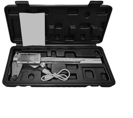 HOHOVYVY Digitaler Messschieber Mit Akku,Schieblehre Digital,150/200/300MM Edelstahl Tiefenmesser Mit LCD Display(200MM)