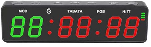BAFOVY Timer de Gym Rechargeable avec Dos Magnétique, Minuteur D'intervalle et Chronomètre pour L'entraînement, HIIT, Boxe, Fitness, Horloge Numérique Portable pour Gymnase à Domicile,