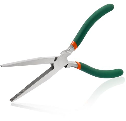 SPEEDWOX Long Flat Nose Pliers with Serrated Jaw 7-Inch Duck Bill Pliers for Jewelry Making Precision Plier Tools Wire Wrapping Bending Straightening Tool for Crafts and DIY Projects