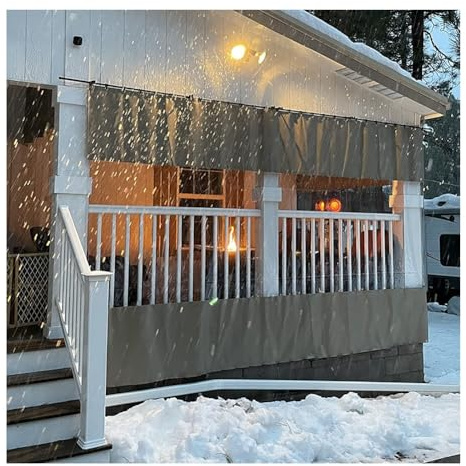 Clear Vinyl Outdoor Patio Panels - Wind Block Tarp Curtain for Gazebo Deck Greenhouse - Partition Cover (4x2.4m) - Weather Resistant & Easy Install