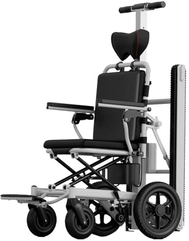 Elektrischer Treppensteiger,Manueller Rollstuhl 2 In 1,Faltbarer Tragbarer Treppenlift,Treppenlift Für Senioren,Für Treppenauf- Und -Abstieg,Für Ältere Patienten black