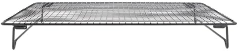 Toyvian Grille de Refroidissement Antiadhésive en Acier au Carbone Grosse Taille Noire Grille de Cuisson Polyvalente pour Gâteaux Biscuits Adaptée à la Pâtisserie Maison et