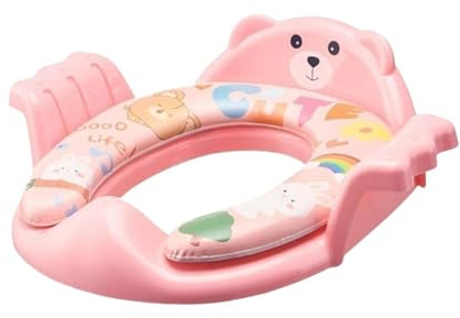 Fenteer Toddler Toilet Seat with Backrest for Boys Girls Practical Potty Training Seat Pad for Bathroom Indoor, Pink